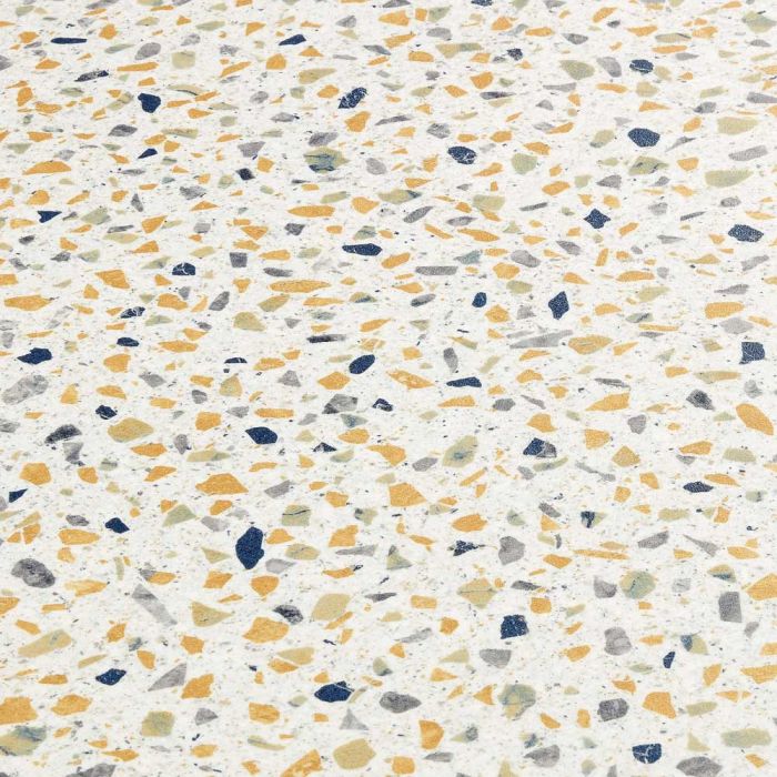 Terrazzo Blue Orange Yellow Vinyl Flooring Sheet - Blue Granite 583