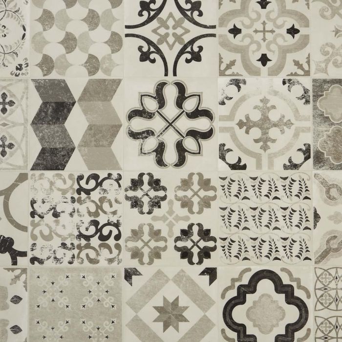 Shabby Chic Gustavian 02 Cushioned Vinyl Flooring Sheet Lino For Kitchens And Bathrooms