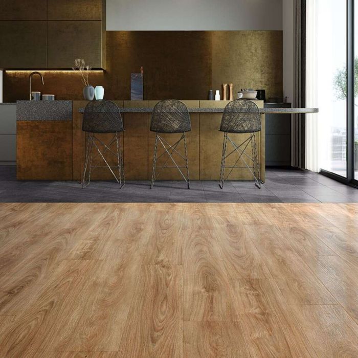 Kitchen Use Vinyl Click Flooring With Integrated Underlay Midland Oak 22821Lr
