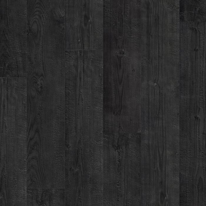 Black Wood Effect Laminate Flooring With Click Locking System And 4V Grooves Quick Step Im1862 Burned Planks