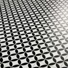 Black And White Bertie Tile Design Vinyl Flooring Sheet For Kitchens And Bathrooms