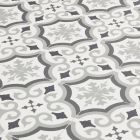 Grey Cushioned Vinyl Flooring Sheet In Spanish Tile Design Pattern Esperanza