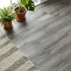 universal rigid click smoked cypress grey wood effect spc lvt with attached underlay and textured finish