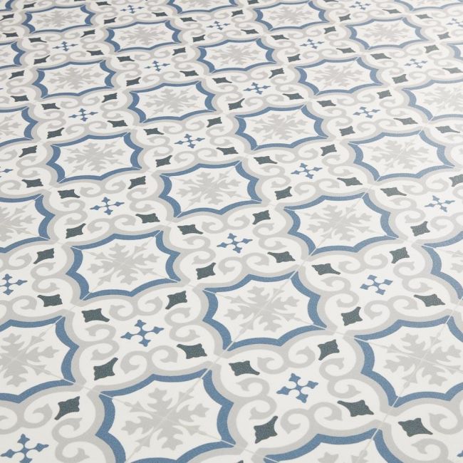 Spanish Tile Effect Cushion Vinyl Flooring Sheet Adriana Sample