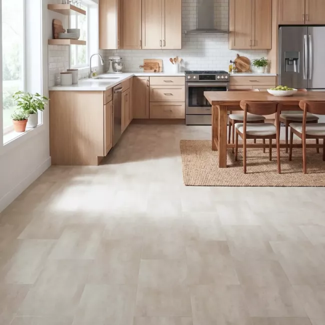 Arizona Honed Limestone Felt Back Vinyl Flooring