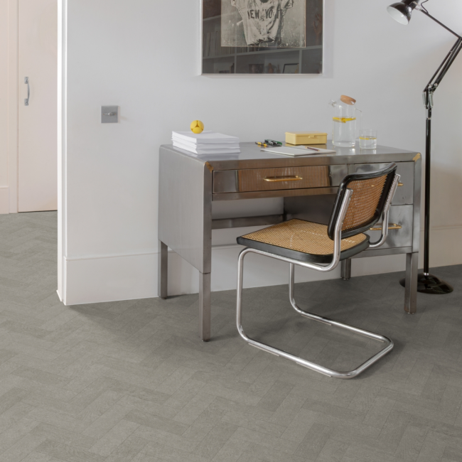 Arizona Brushed Stone Parquet Felt Back Vinyl Flooring