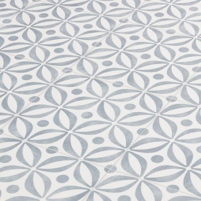 Petal Tiled Design Vinyl Flooring Sheet For Kitchens, Bathrooms And Hallways