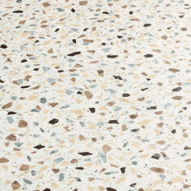 Terazzo Blue Brown And Ivory Cushioned Vinyl Flooring Lino Cocoa Granite