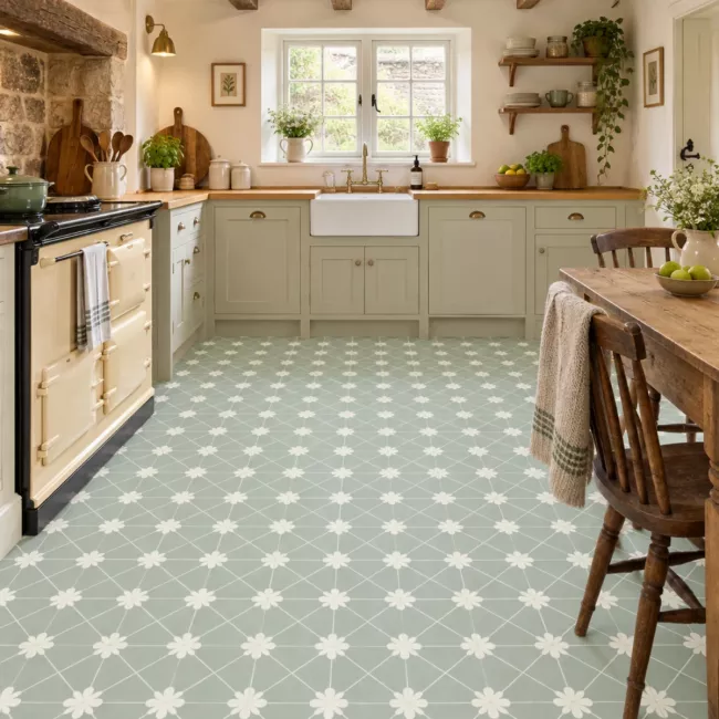 Cottage Garden Salvia Sheet Vinyl Flooring