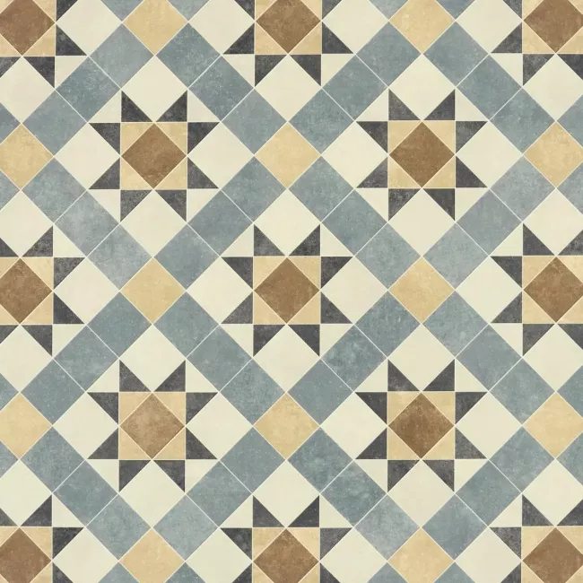 Victorian Star Design Sheet Vinyl For Kitchens, Bathrooms And Hallways With Smooth Finish