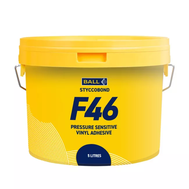 Ball And Young Pressure Sensitive F46 Adhesive For Use With Vinyl Floorcoverings In 5 Litre Size