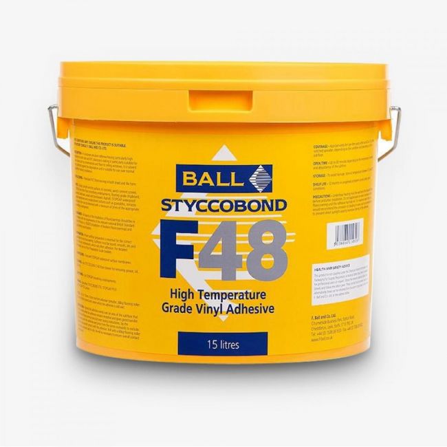 Ball And Young High Temperature Adhesive F48 In 15 Litre Size For Use With Vinyl Flooring Sheet And Tiles