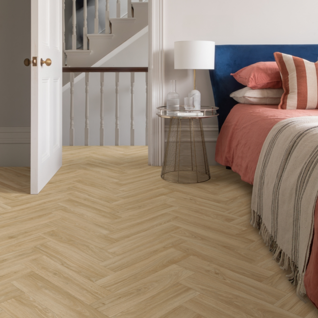 Arizona Fresh Oak Parquet Felt Back Vinyl Flooring