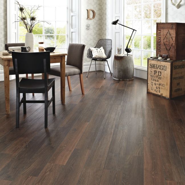 Antique Dark Brown Wood Effect Vinyl Planks In 6 Inch X 36 Inch Size Knight Tile Aged Oak Kp98