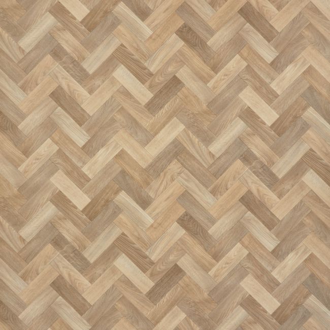 Lambert Washed Oak Parquet Felt Back Vinyl Flooring Sample
