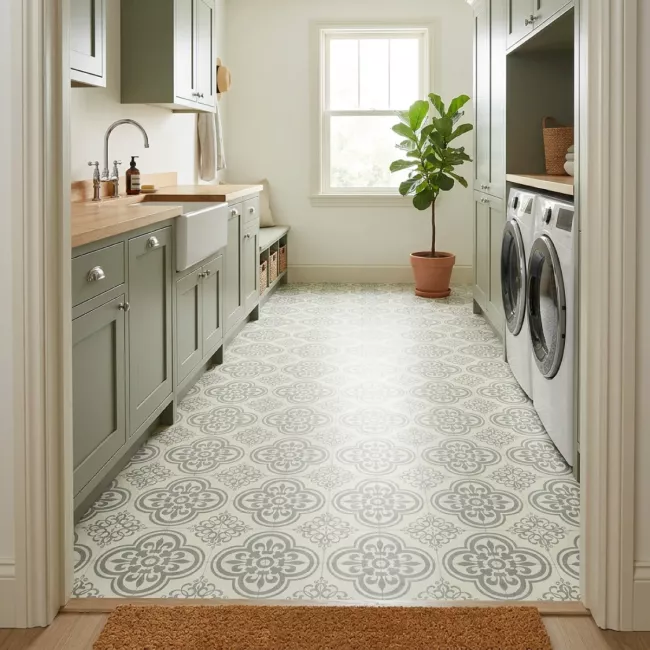 Larache Graphite Sheet Vinyl Flooring