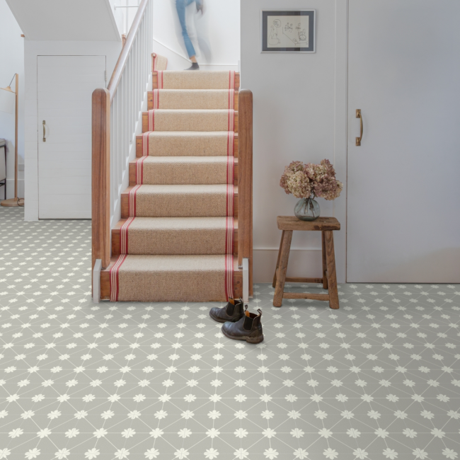 Cottage Garden Lavender Patterned Vinyl Flooring
