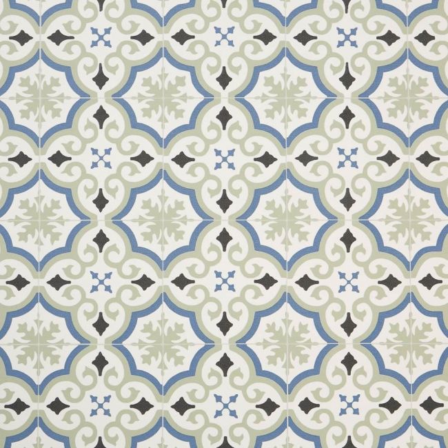 Spanish Patterned Tile Effect Vinyl Flooring Sheet Lino For Kitchen And Bathrooms Floors Lucia