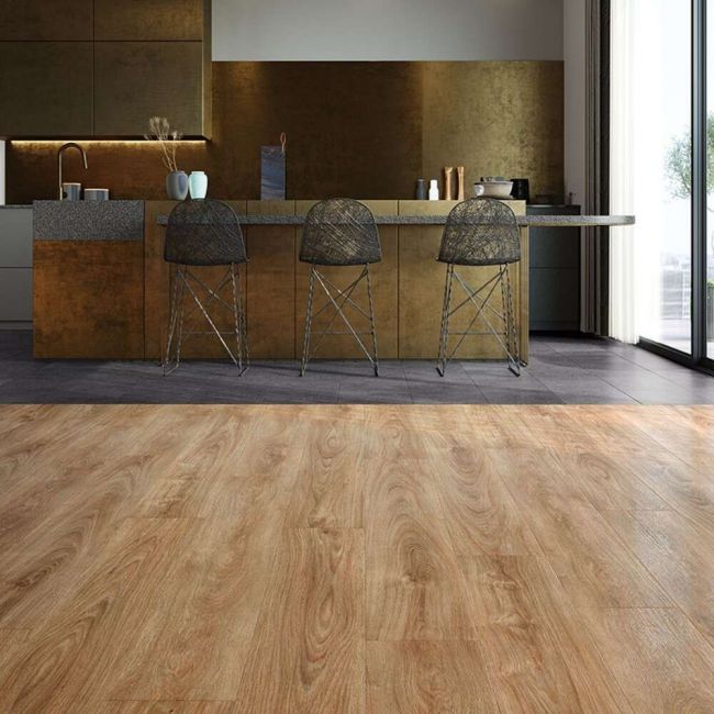 Kitchen Use Vinyl Click Flooring With Integrated Underlay Midland Oak 22821Lr