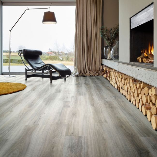 Luxury Vinyl Flooring Planks In Grey Wood Effect Design For Dining Rooms And Conservatories