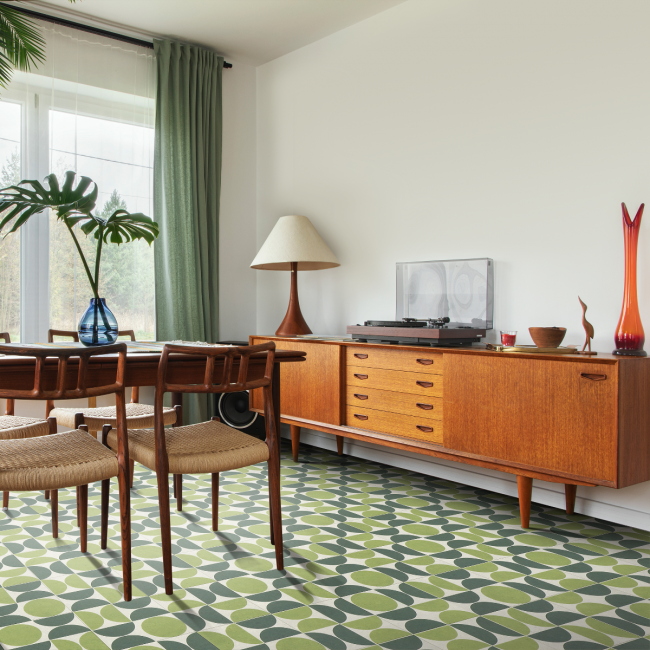 PopArt Avocado Green Sheet Vinyl Flooring