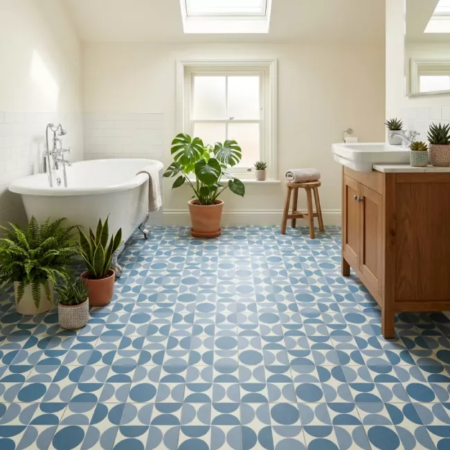 Popart Cloud Blue Sheet Vinyl Flooring