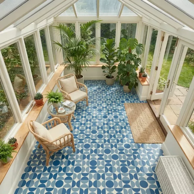 Popart Saphire Blue Sheet Vinyl Flooring