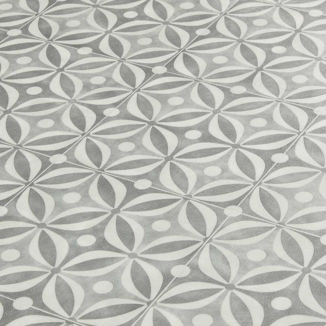 Grey Cement Tile Design Cushioned Vinyl Flooring Sheet Lino For Kitchens And Bathrooms
