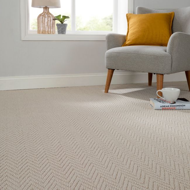 Resilience Cream Herringbone Loop Carpet