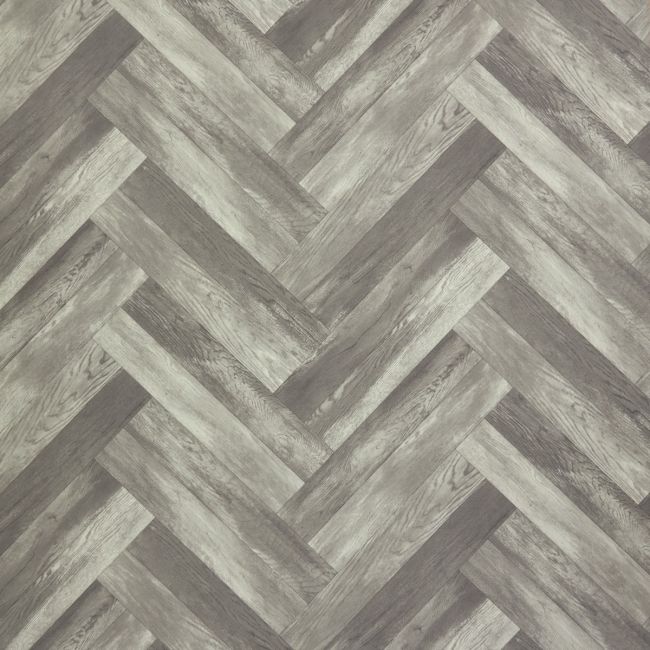 Rustic Wood Grey Washed Parquet Vinyl Flooring
