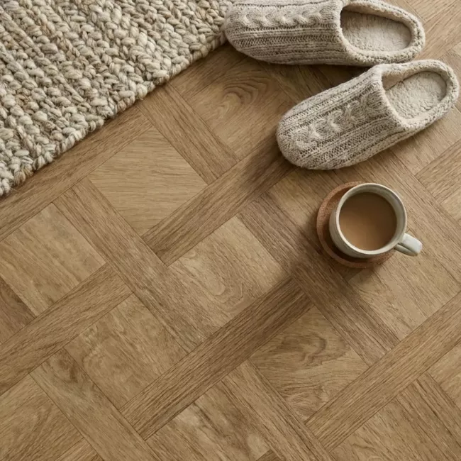 Spectrum Baslow Oak Parquet Sheet Vinyl Flooring