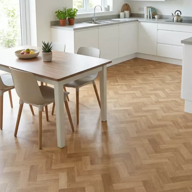 Spectrum Denby Oak Herringbone Sheet Vinyl Flooring