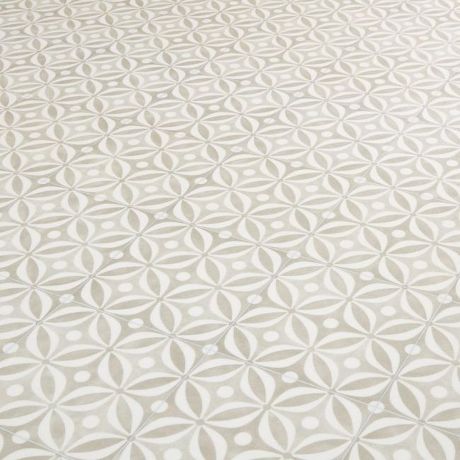 Cement Tile Design Cushioned Vinyl Flooring Sheet Topaz Natural Sample