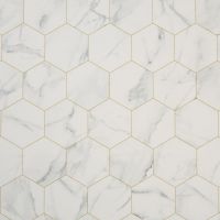 Carrara Bianca Esagono Sheet Vinyl Flooring