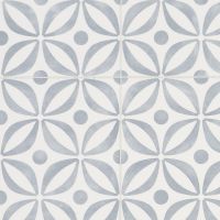 Cement Tile Design Cushioned Vinyl Flooring Sheet Cobalt Grey