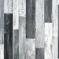 Metallic Wood Effect Cushioned Vinyl Flooring Sheet Chromed Oak