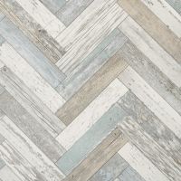 Herringbone Cushioned Vinyl Flooring Sheet Pacific Painted Wood