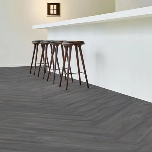 Open plan flooring design using Moduleo Transform Herringbone Fazino Maple 28920