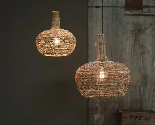 Woven lampshades from Nkuku
