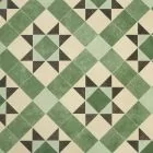 Bottle Green Tile Effect Vinyl Flooring Sheet In Victorian Design With A Smooth Surface Finish
