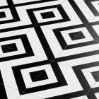 Cairo 01 Egyption Art Deco Geometric Black And White Patterned Sheet Vinyl Lino Flooring In Hallway
