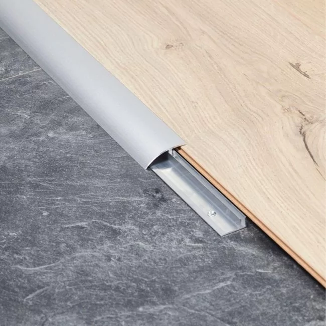 berry alloc silver reducer ramp profile for transition between laminate, tiled and vinyl floors