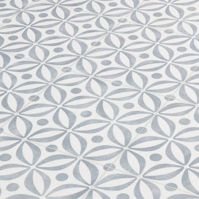 Petal Tiled Design Vinyl Flooring Sheet For Kitchens, Bathrooms And Hallways