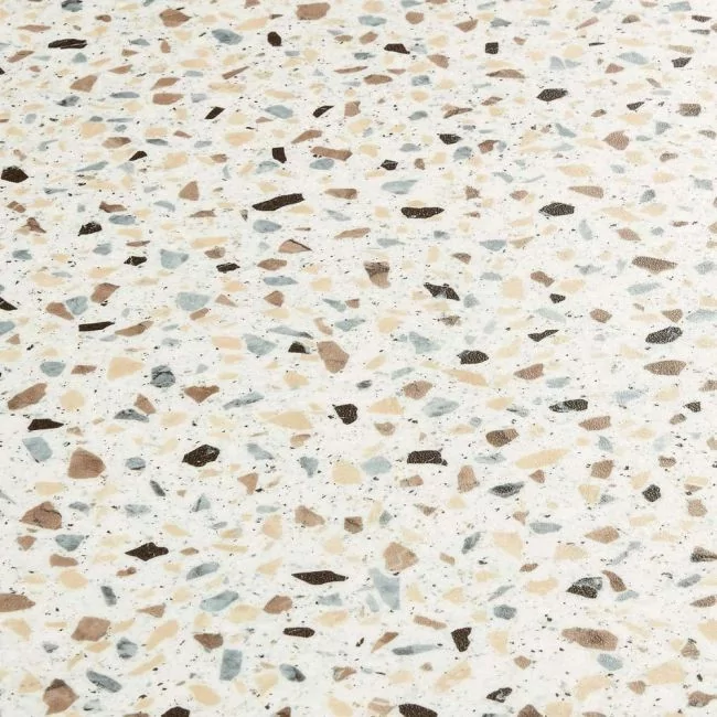 Terazzo Blue Brown And Ivory Cushioned Vinyl Flooring Lino Cocoa Granite