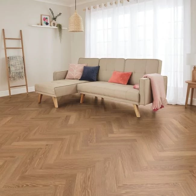 Karndean Knight Tile Herringbone Honey Limed Oak SM-KP155