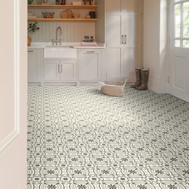 Abstract Onyx Porcelain Sheet Vinyl Flooring