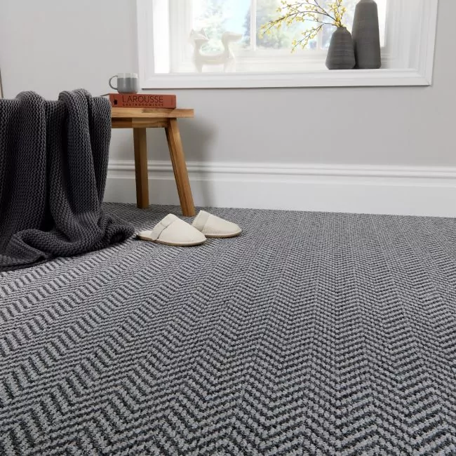 Pattern Play Grey ZigZag Loop Pile Carpet