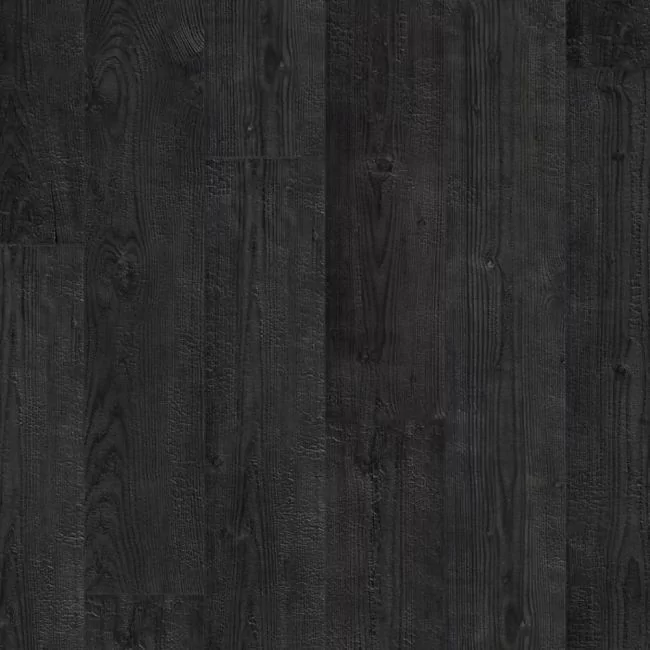 Black Wood Effect Laminate Flooring With Click Locking System And 4V Grooves Quick Step Im1862 Burned Planks