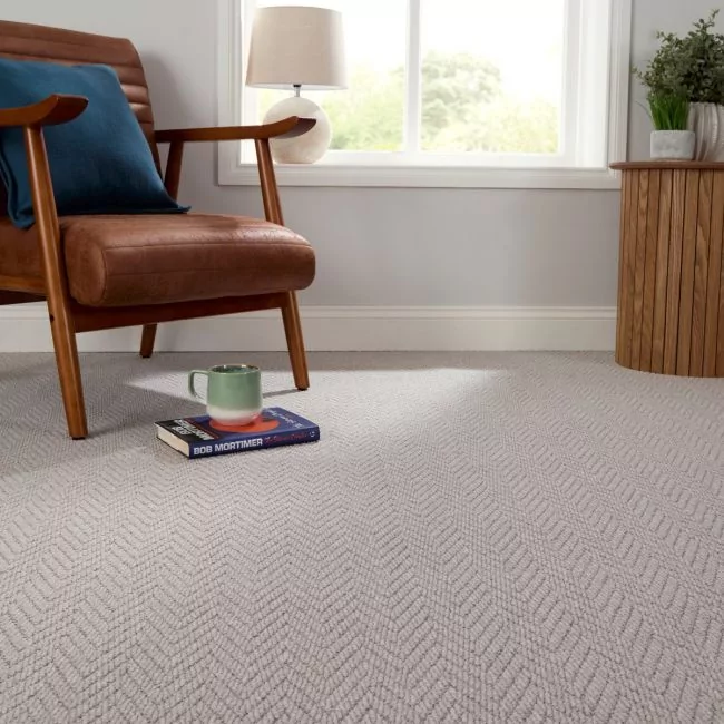 Resilience Chalk Herringbone Loop Carpet