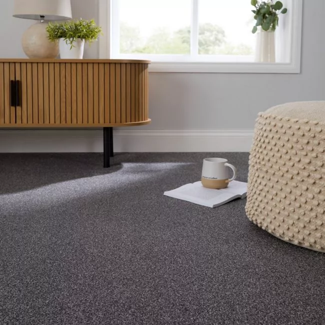 Saxonia Graphite Deep Pile Carpet